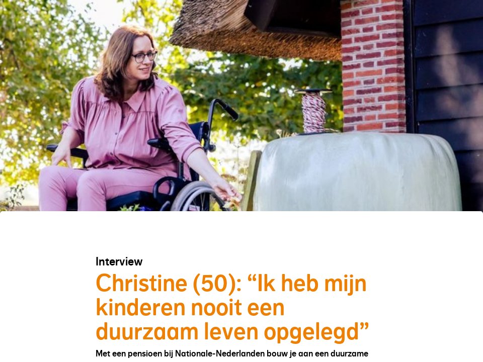 Pensioendeelnemer Christine September 2022